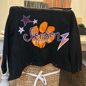 Custom painted Clemson jean jacket